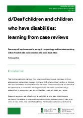 Thumbnail image of NSPCC Learning from Case Reviews - Deaf Children and/or children with disabilities